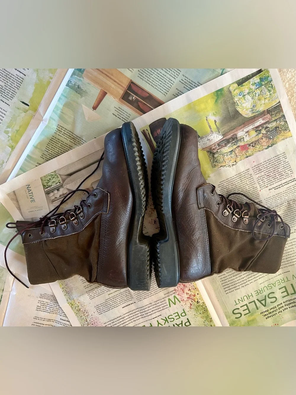 BROWNING SIZE 8.5 MENS LEATHER LACE UP HEAVY DUTY DURABLE WORK BOOT steel Toe